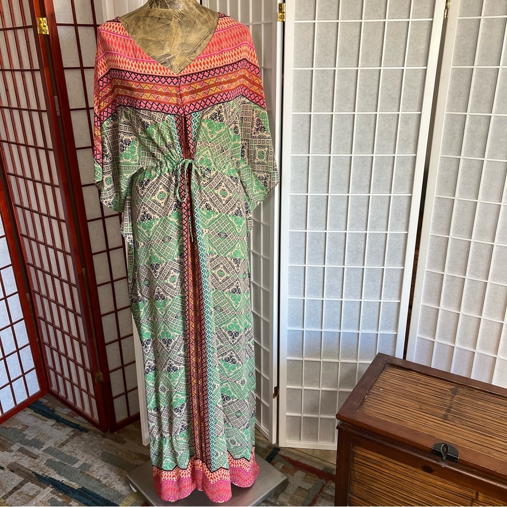Vanessa & Virginia Anthropologie Chama Caftan Maxi Size M Bohemian